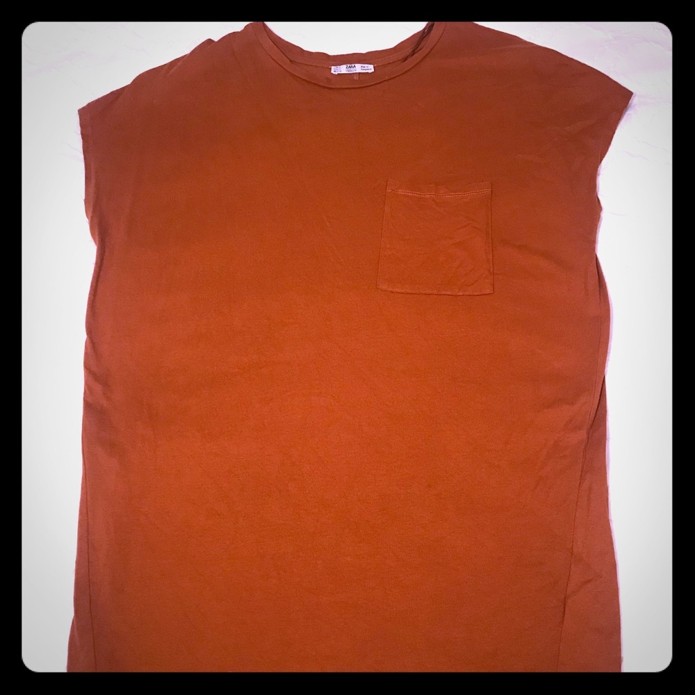Burnt orange T-shirt dress